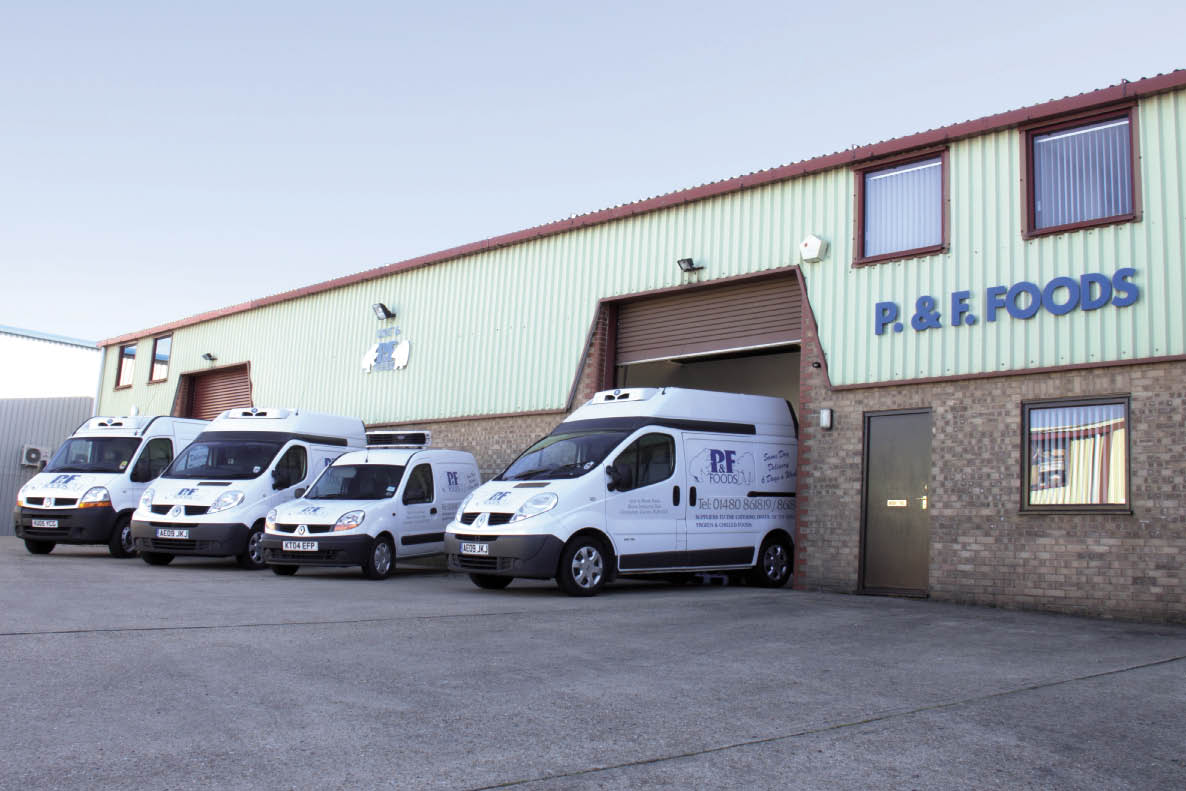 Front of P & F unit and delivery vehicles